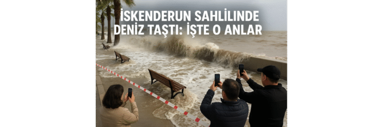 İskenderun Sahilinde Deniz Taştı: İşte O Anlar
