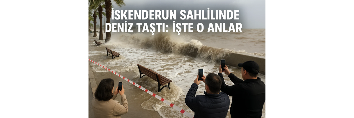 İskenderun Sahilinde Deniz Taştı: İşte O Anlar